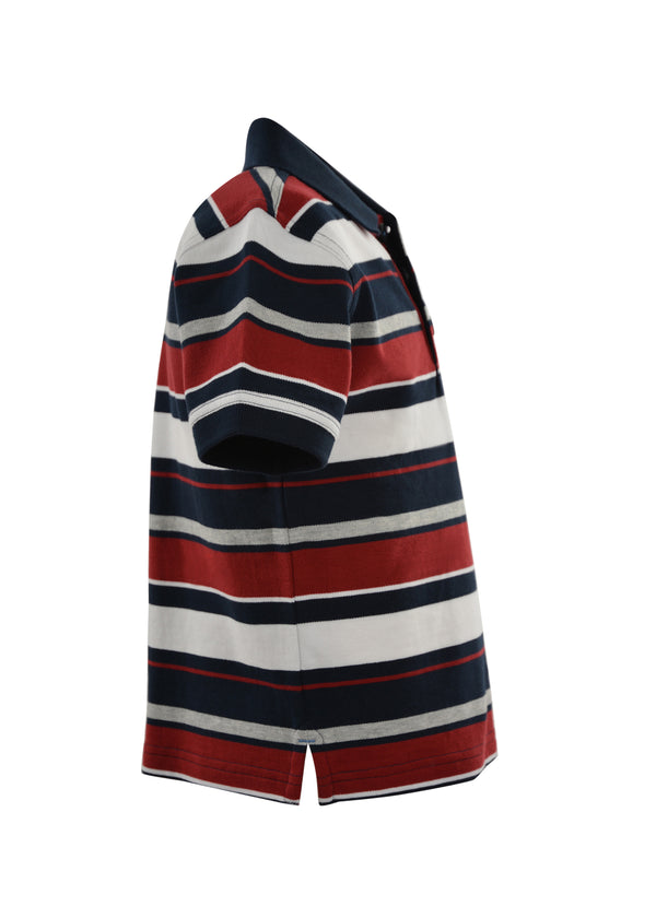 Thomas Cook Boys (Kids) Argyle 1-Pocket Short Sleeve Polo - Red/Navy