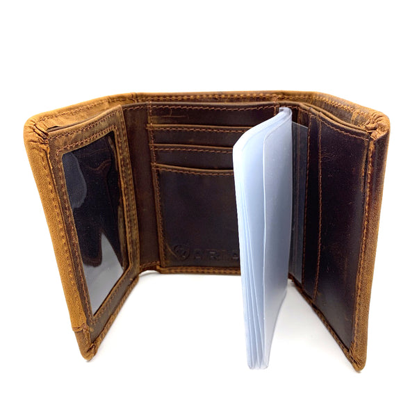 Ariat Tri-Fold Wallet - Basket Weave Overlay