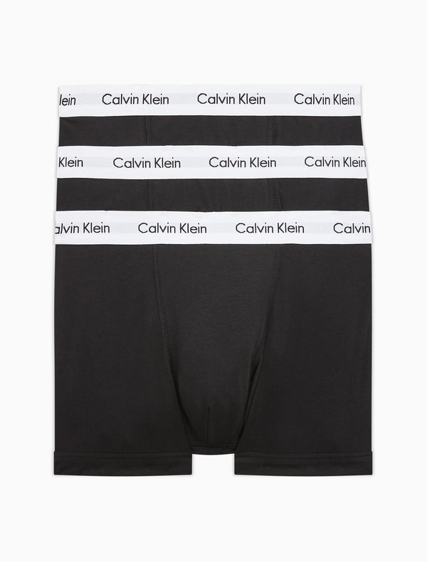 Calvin Klein Mens Black Cotton Stretch 3PK Trunks