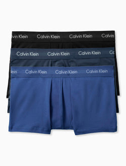 Calvin Klein Mens Multi Cotton Stretch 3PK Low Rise Trunk